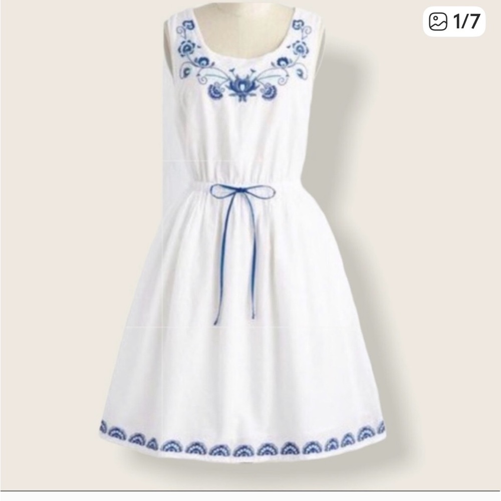 NWT ModCloth embroidered white sundress